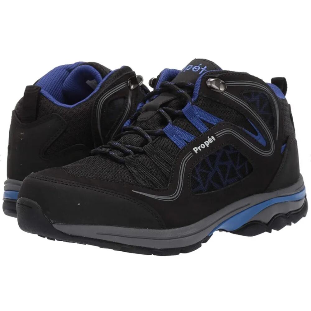 Propet Womens Peak Hiking Boots 6.5 NWT Black Blue Ankle Camp Waterproof Climb